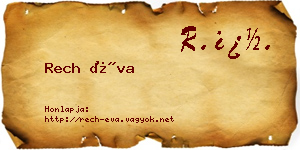 Rech Éva névjegykártya
